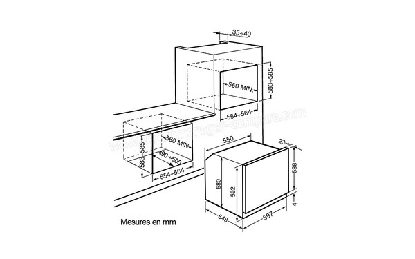 SMEG SFP130N - Sch&eacute;ma d'encastrement