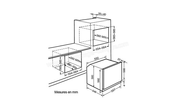 SMEG SFP6925BPZ - Sch&eacute;ma d'encastrement