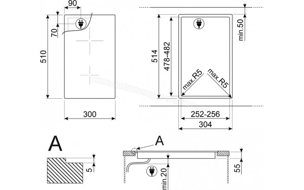 SMEG SI2321D - Dimensions