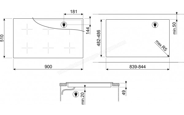 SMEG SI2951D - Dimensions