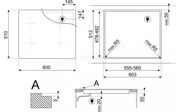 SMEG SI2B22641D - Dimensions