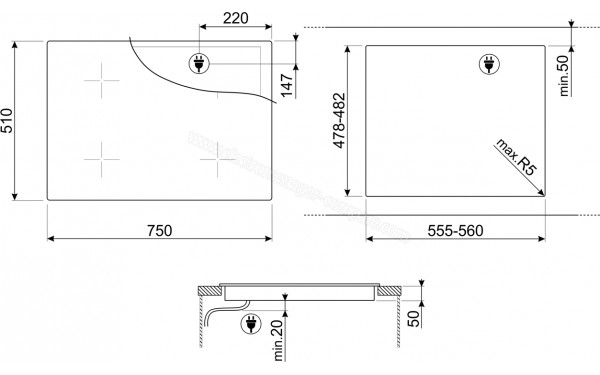 SMEG SI2B22741D - Dimensions