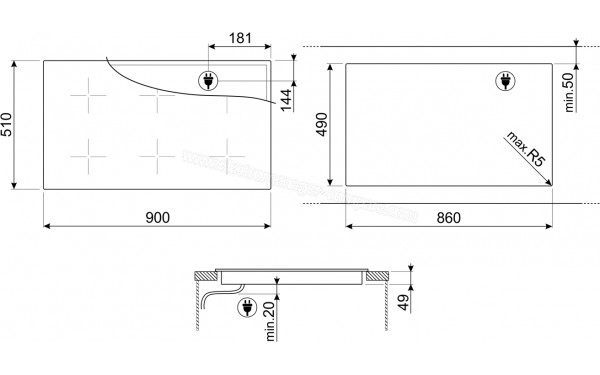 SMEG SIM1964DG - Dimensions