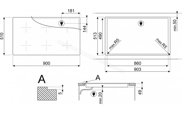 SMEG SIM1964DS - Dimensions