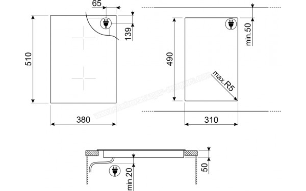 SMEG SIM6323R - Dimensions