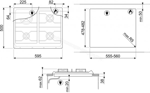 SMEG SRV564-3 - Dimensions