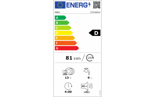 SMEG ST2FABWH2 - &Eacute;tiquette &eacute;nergie v2
