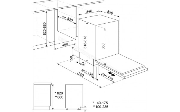 SMEG ST4523IN - Dimensions