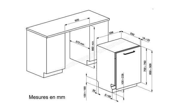 SMEG ST8647-3 - Sch&eacute;ma d'encastrement