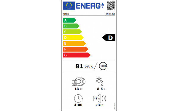 SMEG STX13OL1 - &Eacute;tiquette &eacute;nergie v2