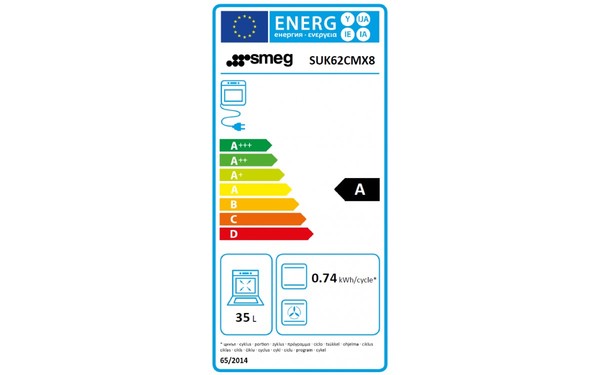 SMEG SUK62CMX8 - Etiquette &eacute;nerg&eacute;tique four 1