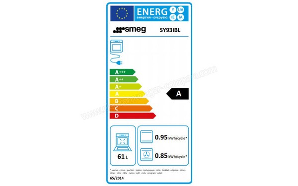 SMEG SY93IBL - Etiquette &eacute;nerg&eacute;tique four 2