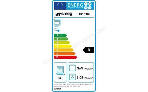 SMEG TR103BL - Etiquette &eacute;nerg&eacute;tique four 3