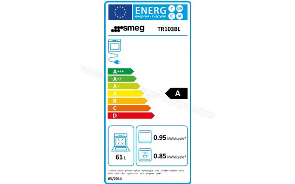 SMEG TR103IBL - Etiquette &eacute;nerg&eacute;tique four 2