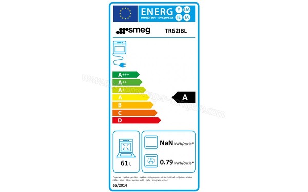 SMEG TR62IBL - Etiquette &eacute;nerg&eacute;tique four 2