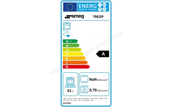 SMEG TR62IP - Etiquette &eacute;nerg&eacute;tique four 2