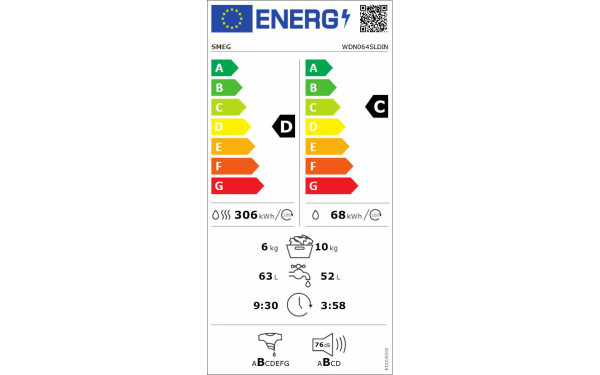 SMEG WDN064SLDIN - &Eacute;tiquette &eacute;nergie v2