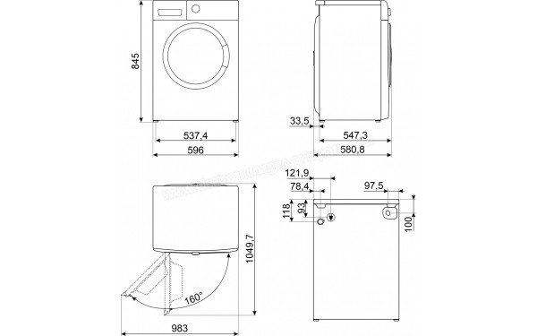 SMEG WNP84SEAIN - Dimensions