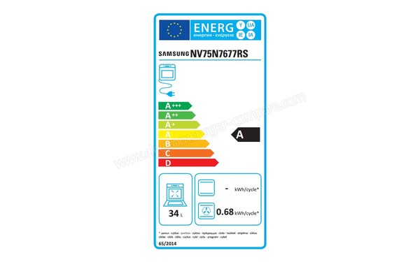 SAMSUNG NV75N7677RS - Etiquette four sup&eacute;rieure