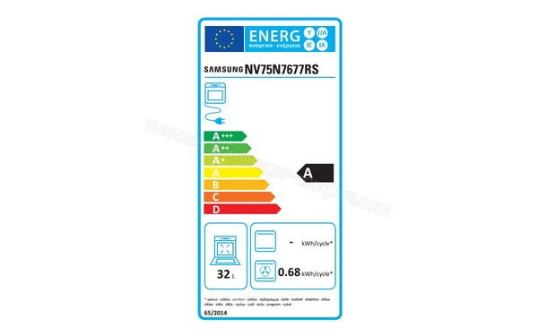 SAMSUNG NV75N7677RS - Etiquette four inf&eacute;rieure