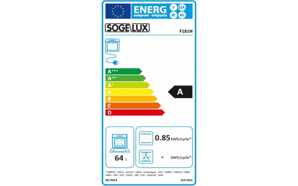 SOGELUX F181N - &Eacute;tiquette &eacute;nergie