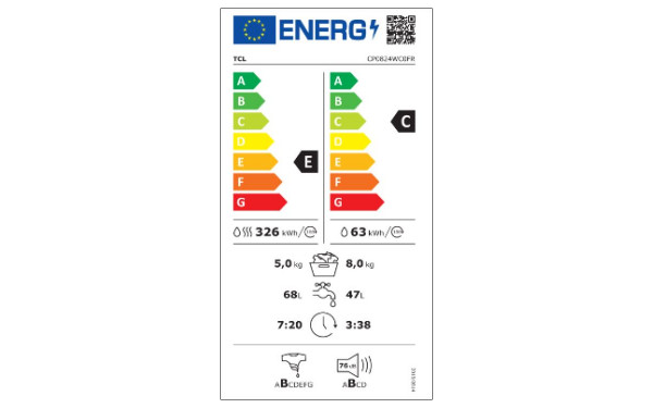 TCL CP0824WC0FR - &Eacute;tiquette &eacute;nergie v2