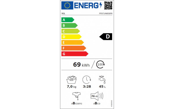 TCL FF0714WD0FR - &Eacute;tiquette &eacute;nergie v2