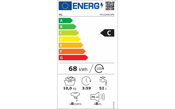 TCL FP1024WC0FR - &Eacute;tiquette &eacute;nergie v2