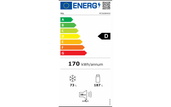 TCL RF260BWD0 - &Eacute;tiquette &eacute;nergie v2