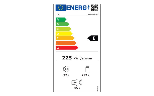 TCL RF334TWE0 - &Eacute;tiquette &eacute;nergie v2