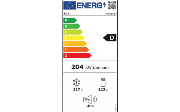TCL RF340BWD0 - &Eacute;tiquette &eacute;nergie v2