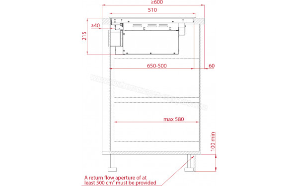 TEKA AFF 87601 MST BK - Dimensions