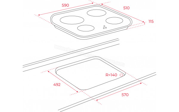 TEKA CG.1 4G AI AL BUT - Dimensions