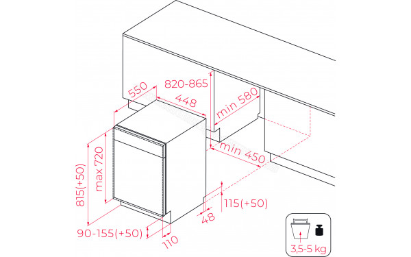 TEKA DFI 44800 - Dimensions