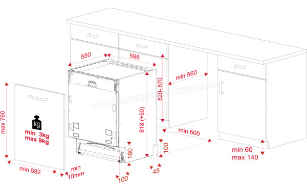 TEKA DFI46950 - Dimensions