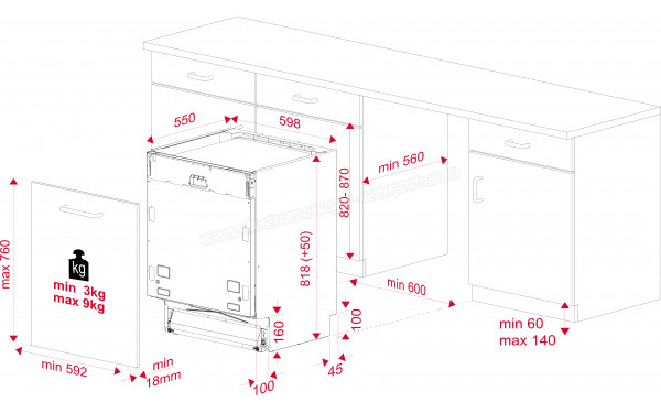TEKA DFI 76950 - Dimensions