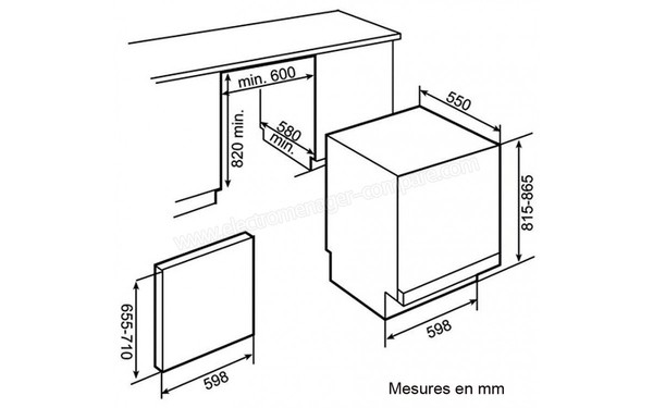 TEKA DW1 605 FI - Sch&eacute;ma d'encastrement