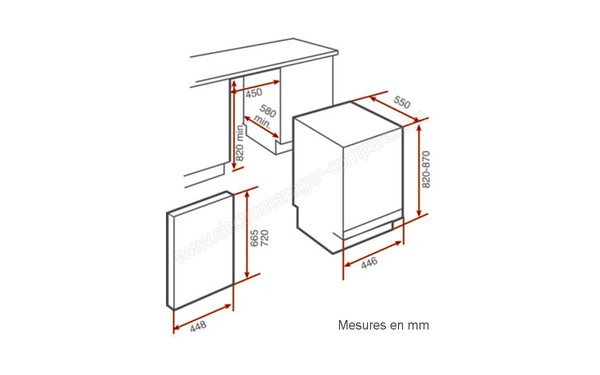 TEKA DW6 42 FI - Schema d'encastrement