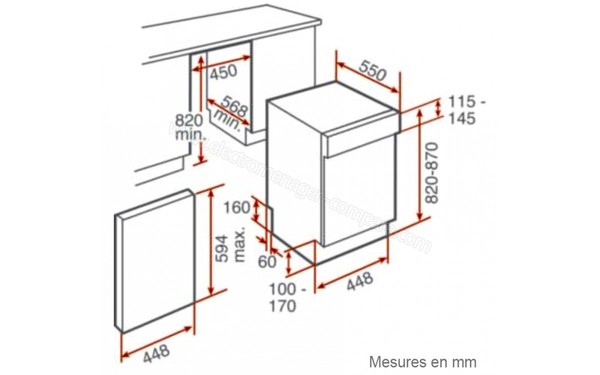 TEKA DW7 45 S - Schema d'encastrement