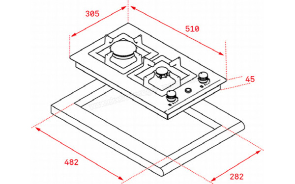TEKA EFX 30.1 1G AI AL DR CI - Dimensions