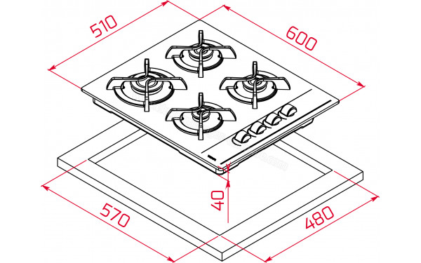 TEKA GBC 64002 KLB - Dimensions