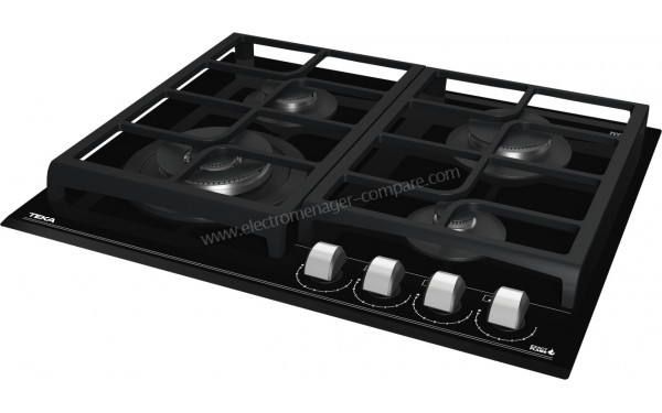 TEKA GZC 64320 XBB - Vue 3/4 droite foyers &eacute;teints