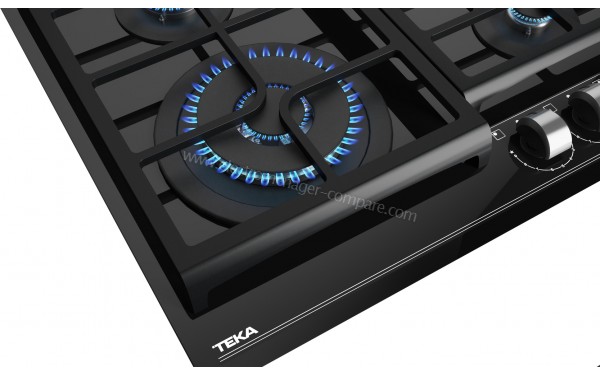 TEKA GZC 64320 XBB - Zoom sur foyer allum&eacute;