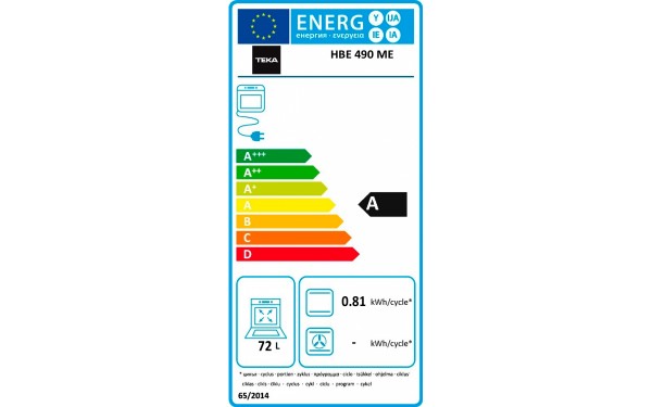 TEKA HBE 490 ME WH - &Eacute;tiquette &eacute;nergie