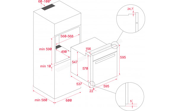 TEKA HCB 6535 - Dimensions
