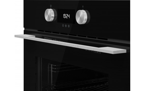 TEKA HLB8300P BK - Vue 3/4 droite sur la poign&eacute;e et le bandeau de commandes