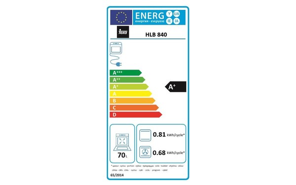 TEKA HLB 840 P noir - &Eacute;tiquette &eacute;nergie