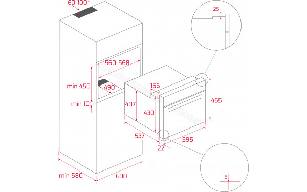 TEKA HLC 8400 Blanc - Dimensions