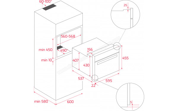 TEKA HLC 840 Blanc - Dimensions