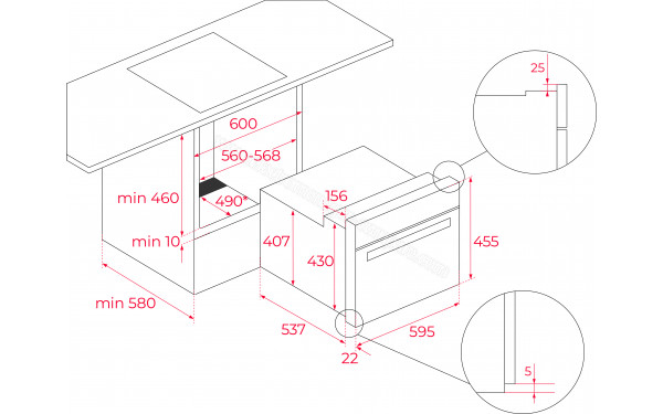 TEKA HLC 844 C BK-SS - Dimensions